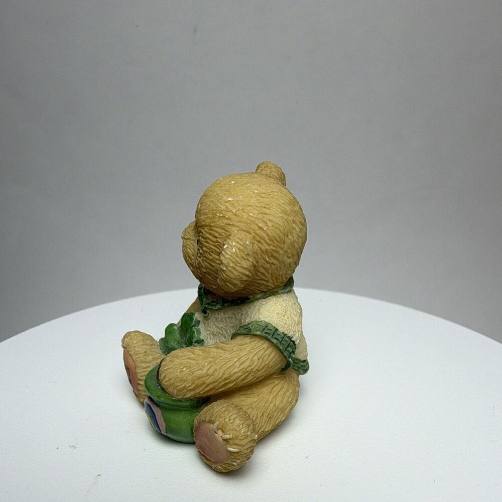 Enesco P. Hillman 1998 St. Patrick's Day Mini Bear Figurine Bowl Shamrock 476943 - Picture 4 of 5